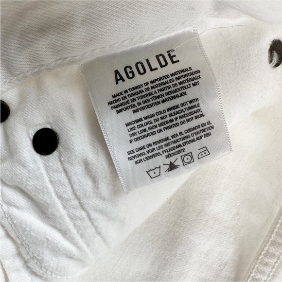 New Agolde Parker Straight Jeans White Milkshake Plus Size 32 Button Fly - Picture 7 of 12